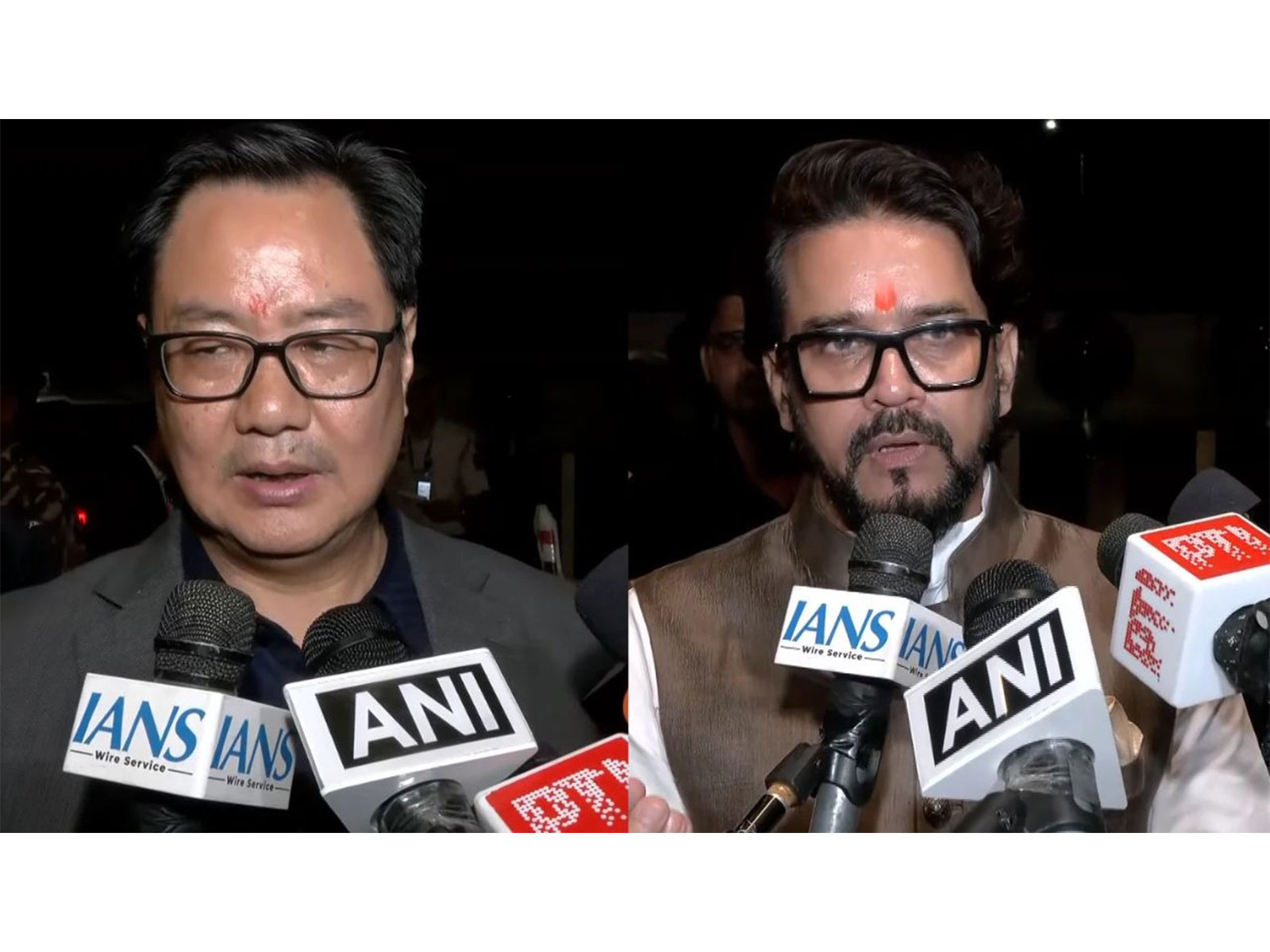 Union Minister Kiren Rijiju and BJP MP Anurag Thakur (Photo/ANI)