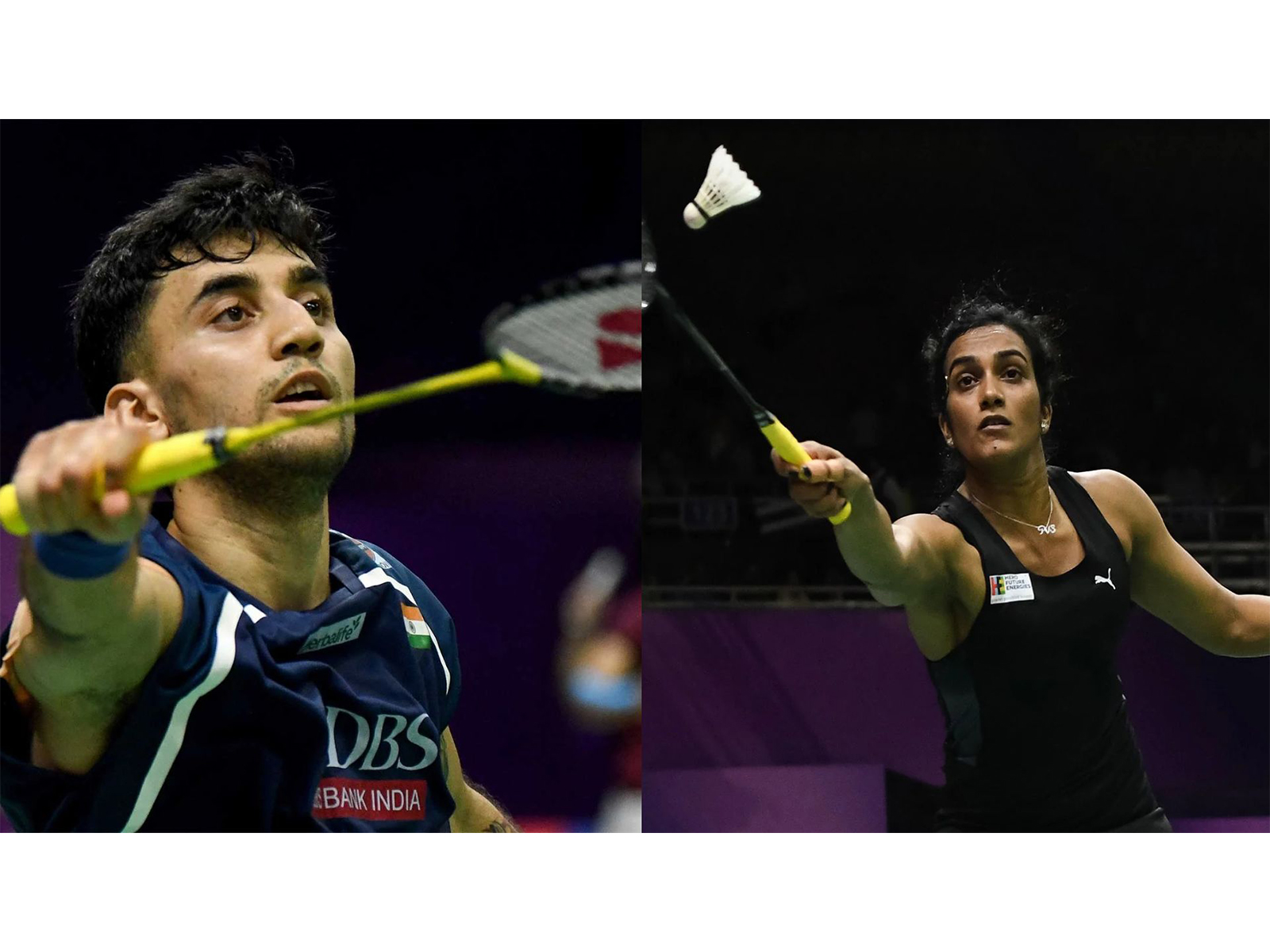 Lakshya Sen and PV Sindhu. (Photo/ANI)