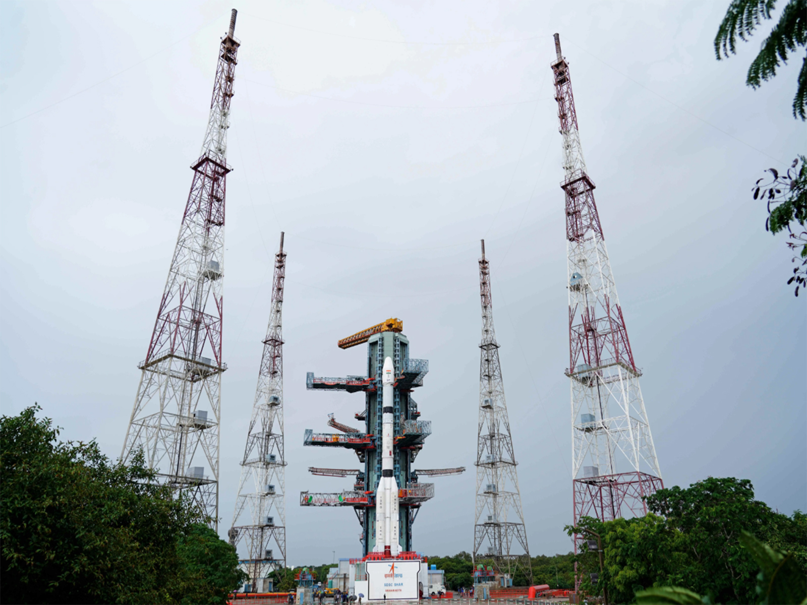 Visuals of GSLV-F18 on SDSC launch pad (Photo/ISRO)