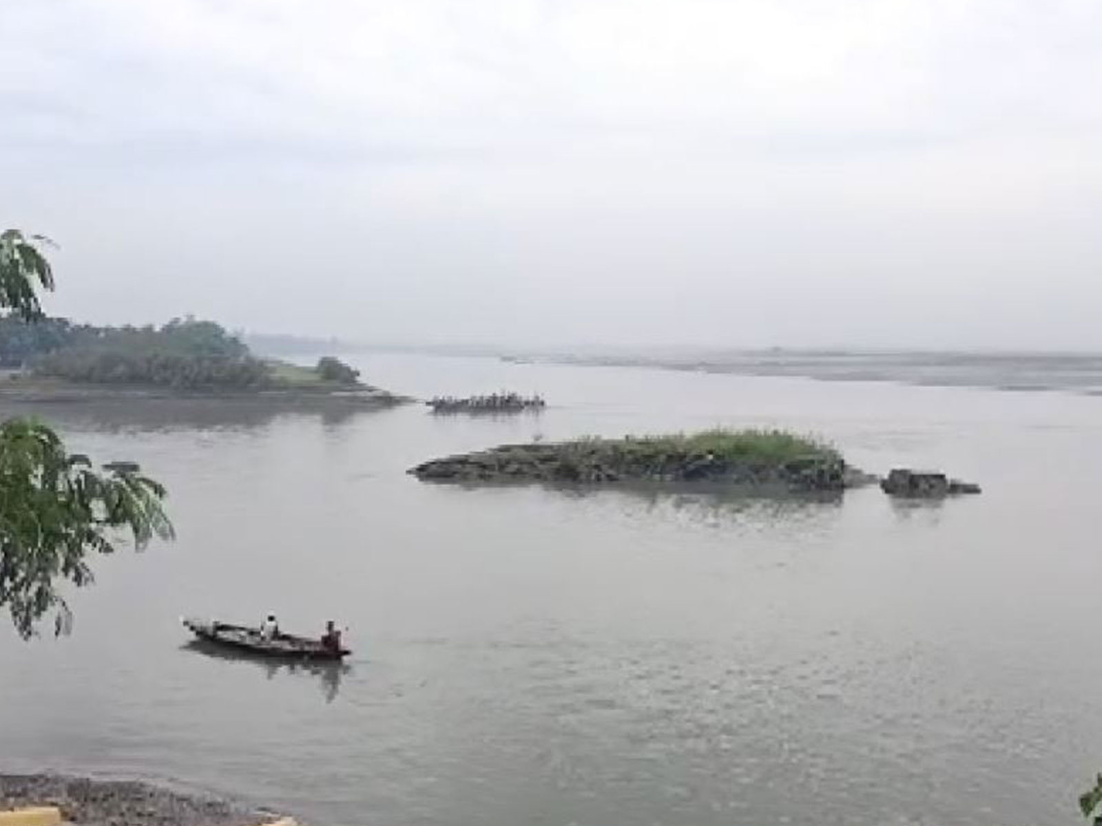 Visual from Assam's Dhubri following CWC's flood advisory over Bhutan GLOF (Photo/ANI)