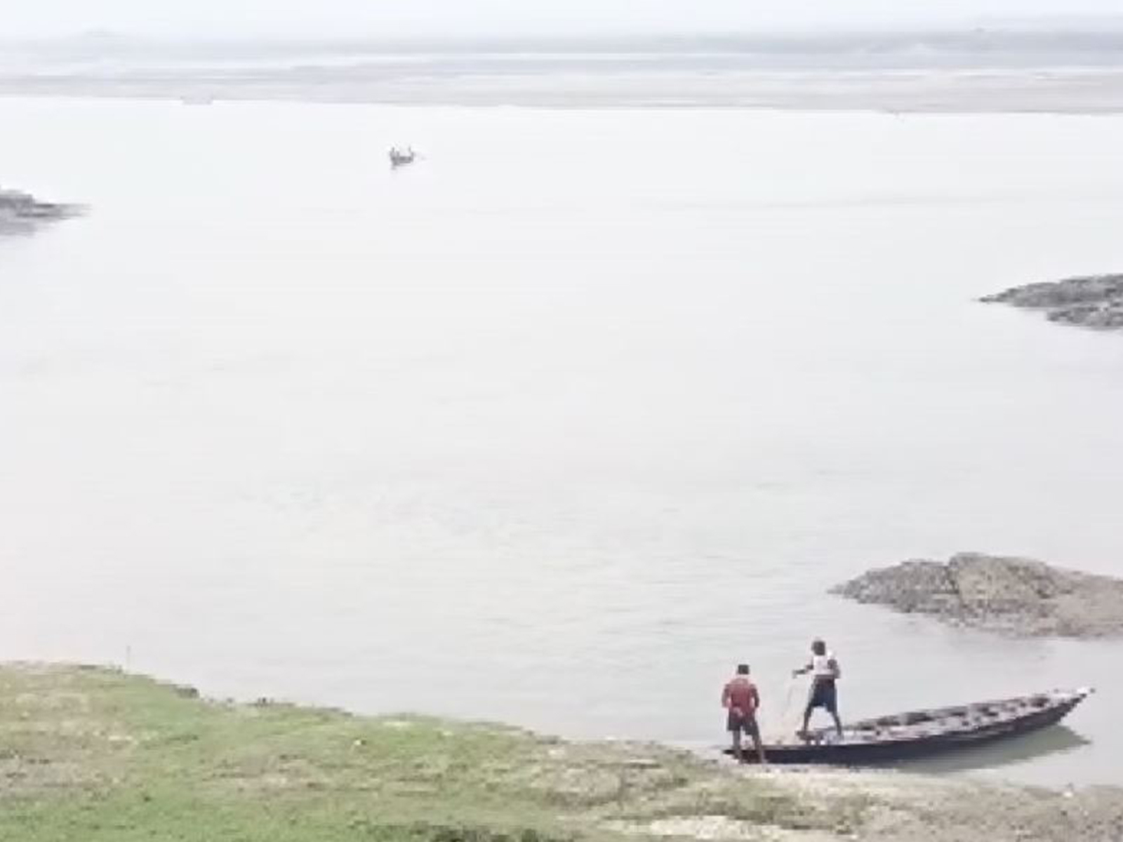 Visual from Assam's Dhubri following CWC's flood advisory over Bhutan GLOF (Photo/ANI)