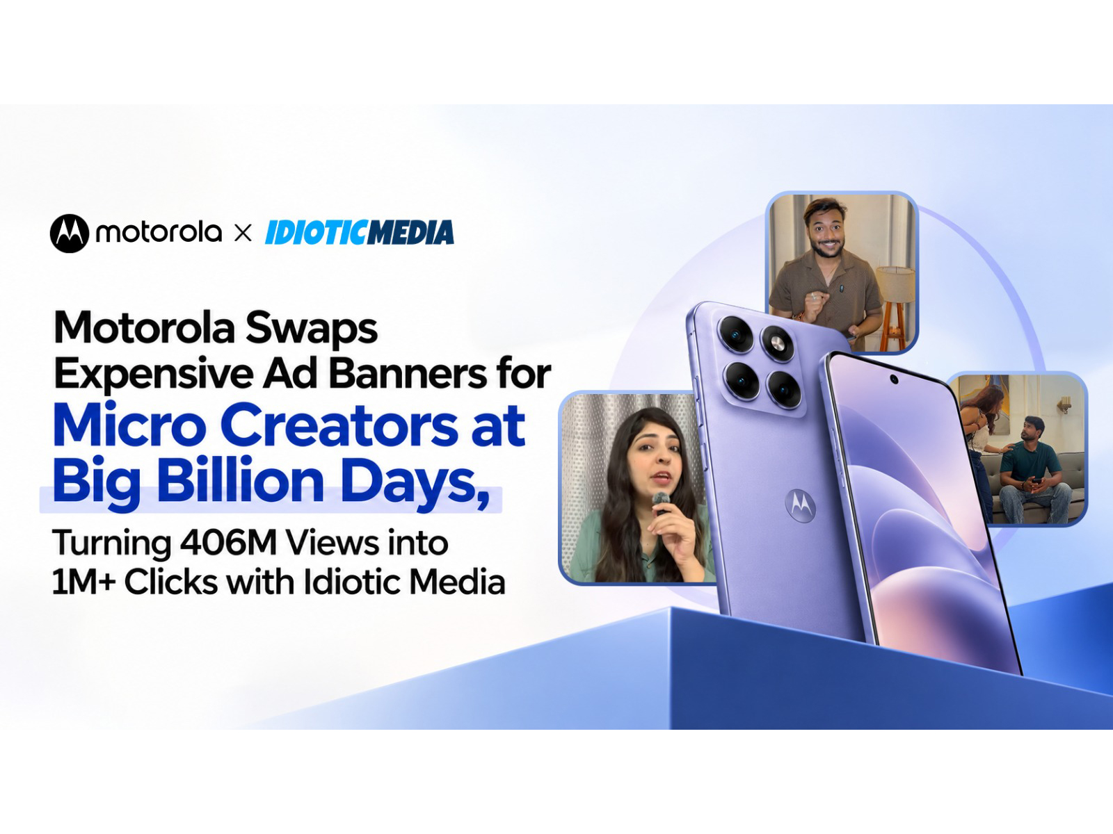 Micro creators turning 406M views for Motorola into 1M+ clicks with Idiotic Media