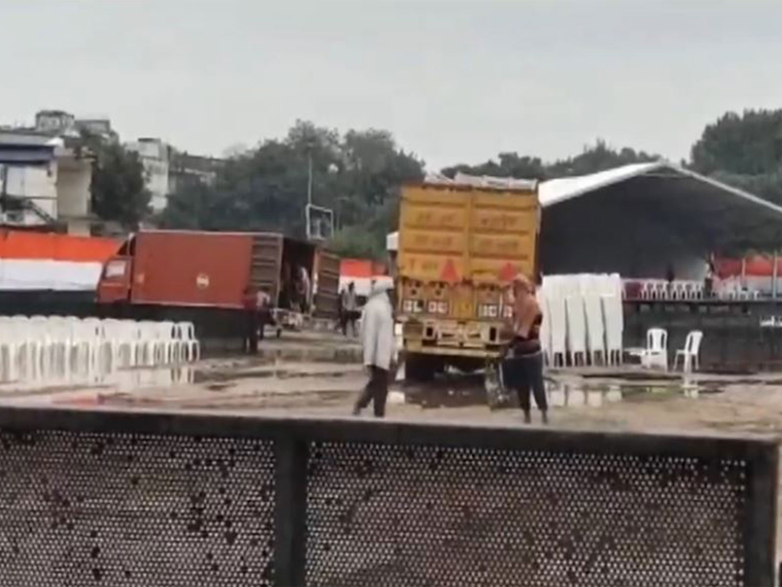 Visuals from Ramlila Maidan, where the INDIA bloc is scheduled to hold a rally on November 1. (Photo/ANI)