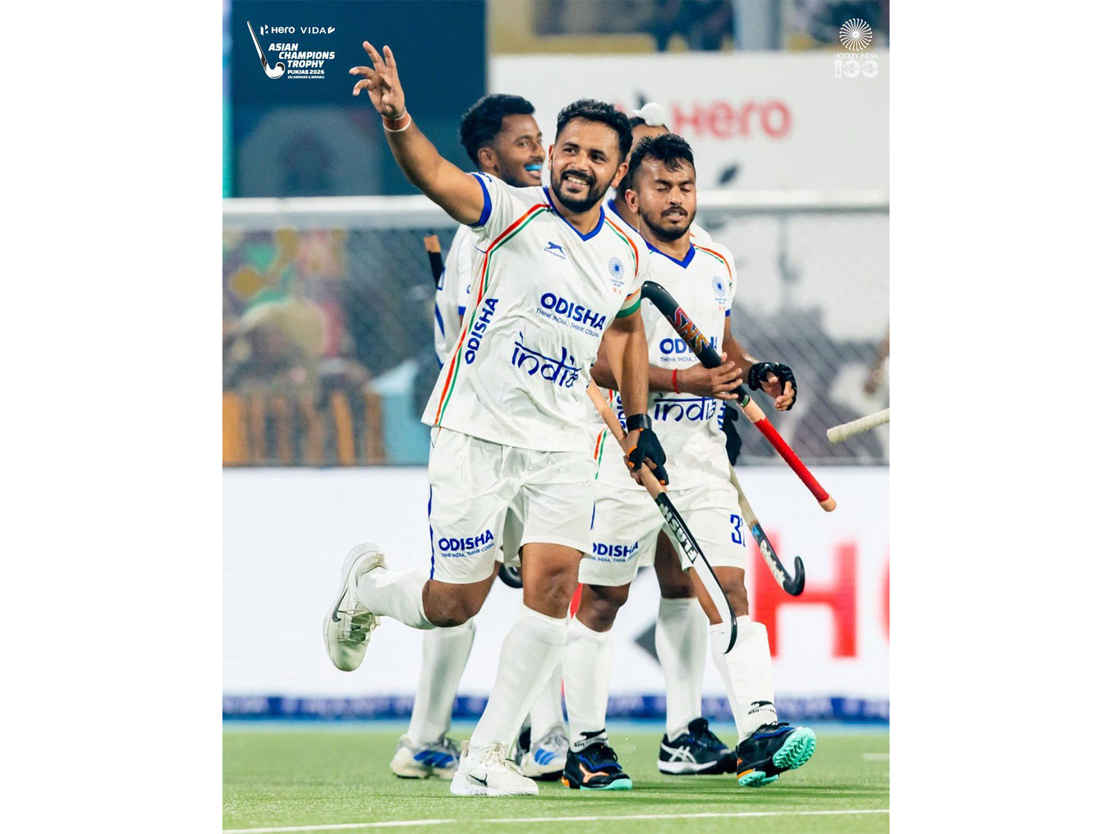 Team India celebrating. (Photo: @TheHockeyIndia X)