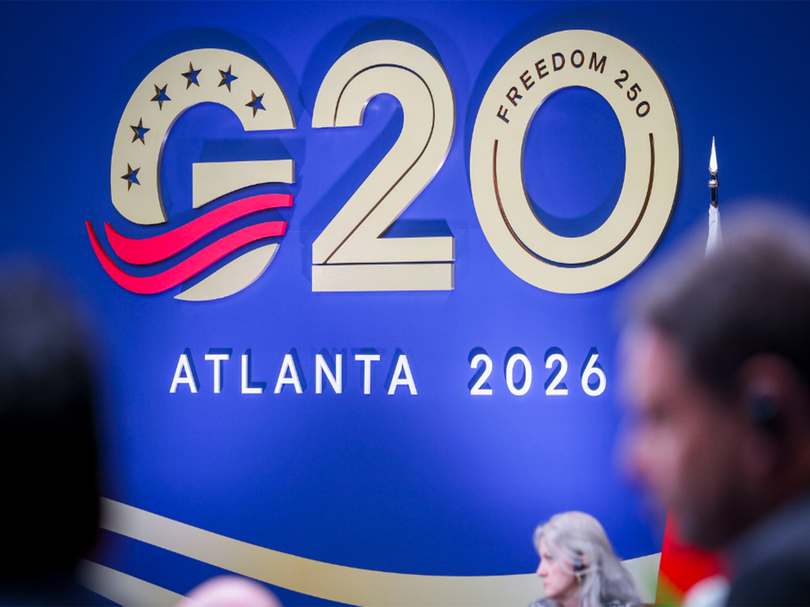 G20 logo displayed at the venue in Atlanta, US. (Image Source: United States Department of State)