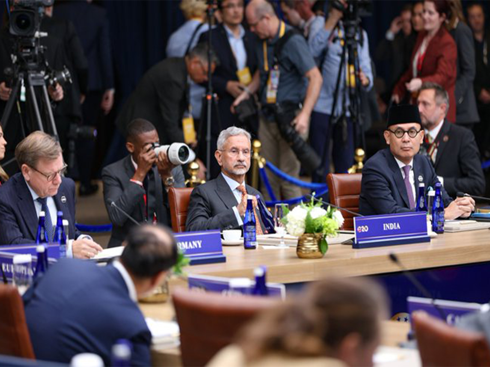External Affairs Minister S Jaishankar addressing the first plenary session of the G20 Foreign Ministers' Meeting in Atlanta, US. (Photo: X/@DrSJaishankar)