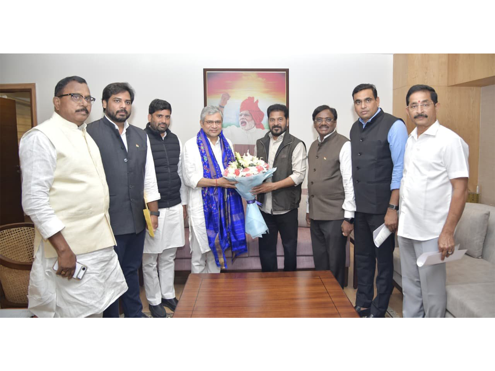 Telangana Chief Minister A Revanth Reddy meets Union Railway Minister Ashwini Vaishnaw in Delhi (Photo/Telangana CMO)