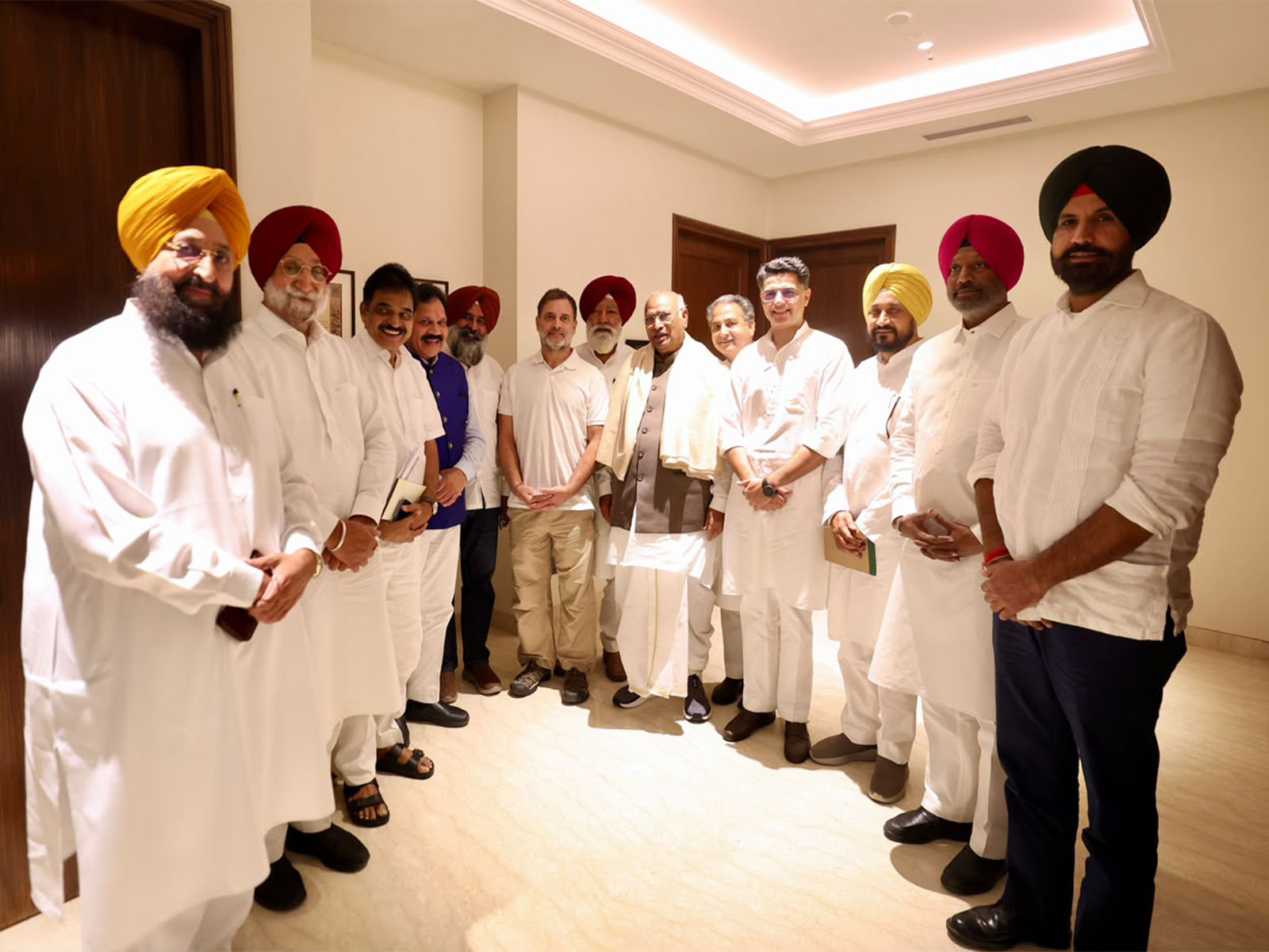 Punjab Congress leadership holds meeting at Indira Bhawan (Photo/ANI)