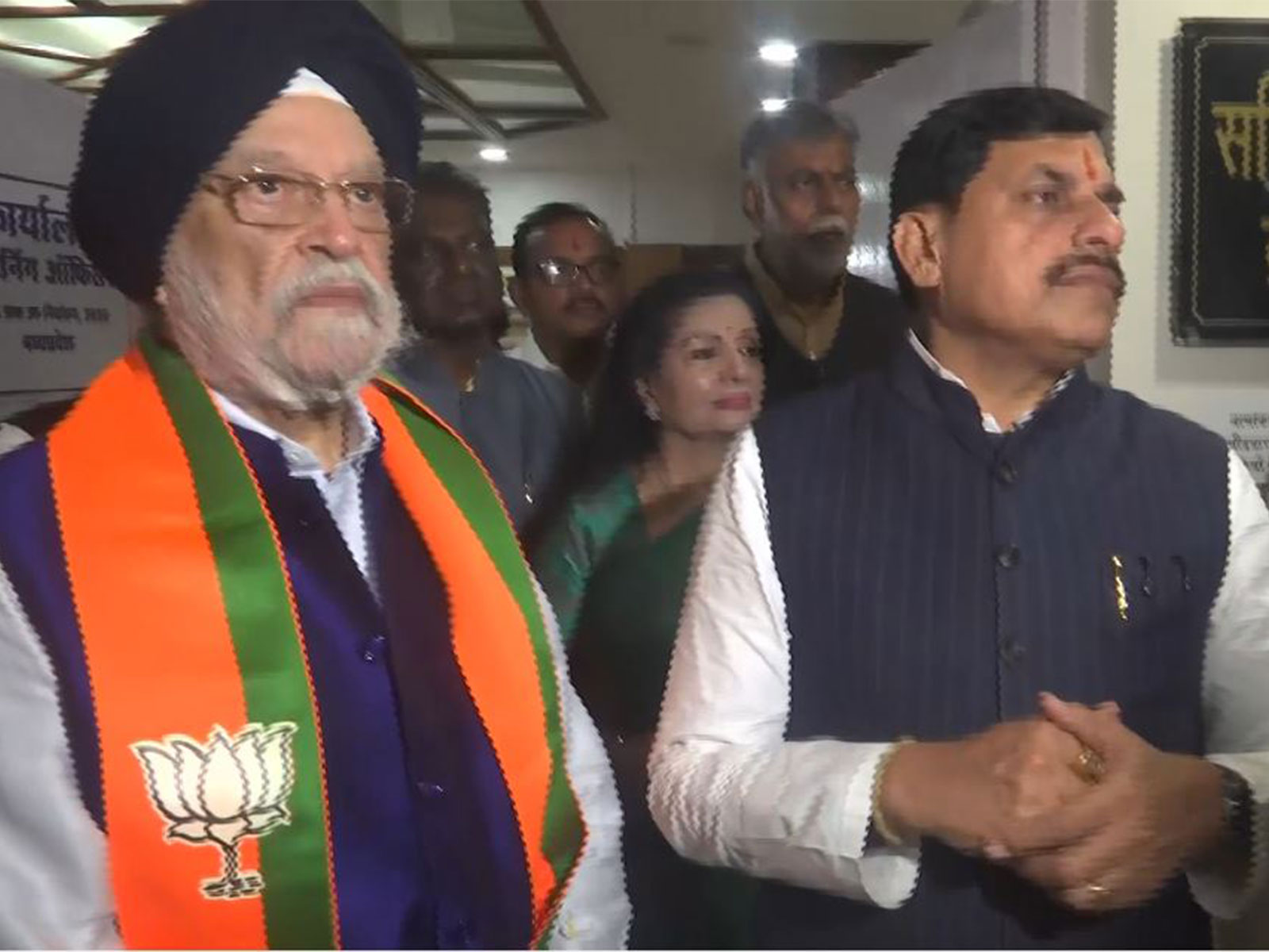 Union Minister Hardeep Singh Puri and Madhya Pradesh Chief Minister Mohan Yadav at State Assembly (Photo/ANI)