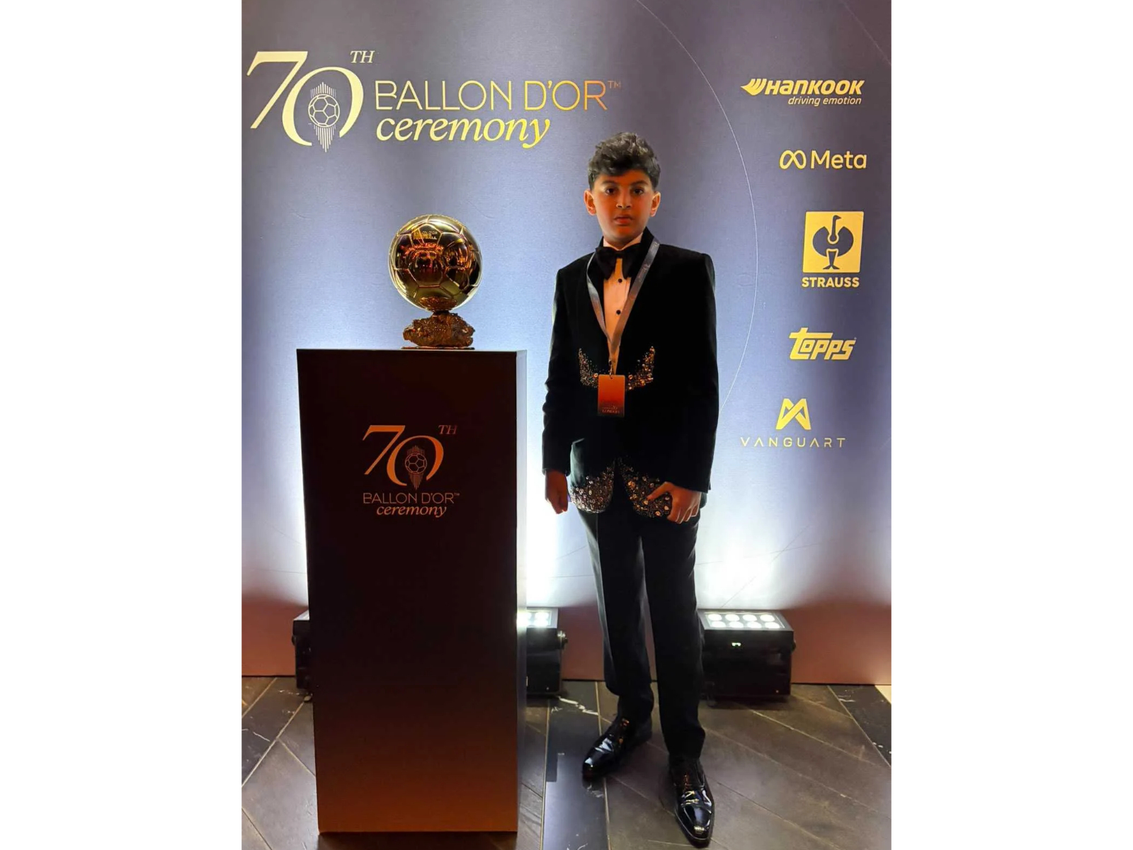 The young footballer from India attended football’s most prestigious awards ceremony in London, an early glimpse of a world he hopes to inhabit one day as a player