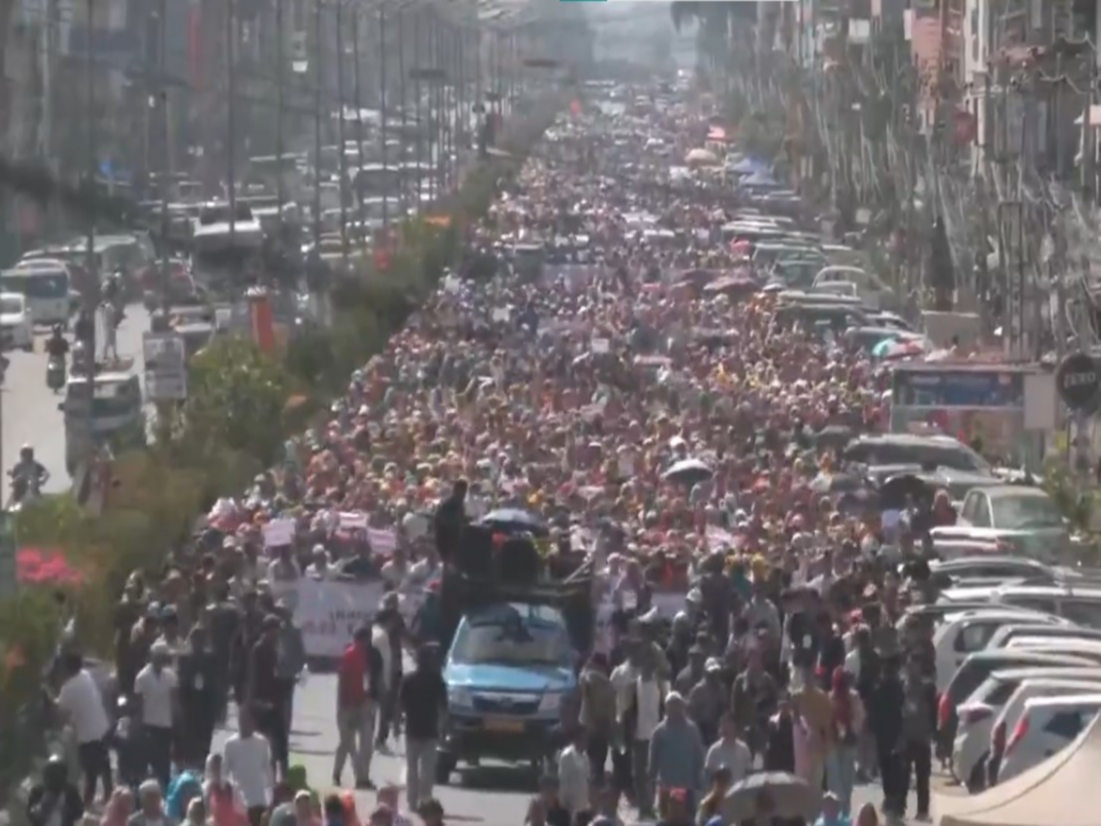 Large number of people join COCOMI rally in Imphal (Photo: ANI)