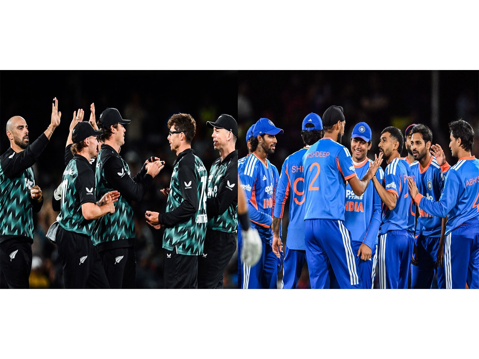 New Zealand and India players celebrating (File Photo/ANI)