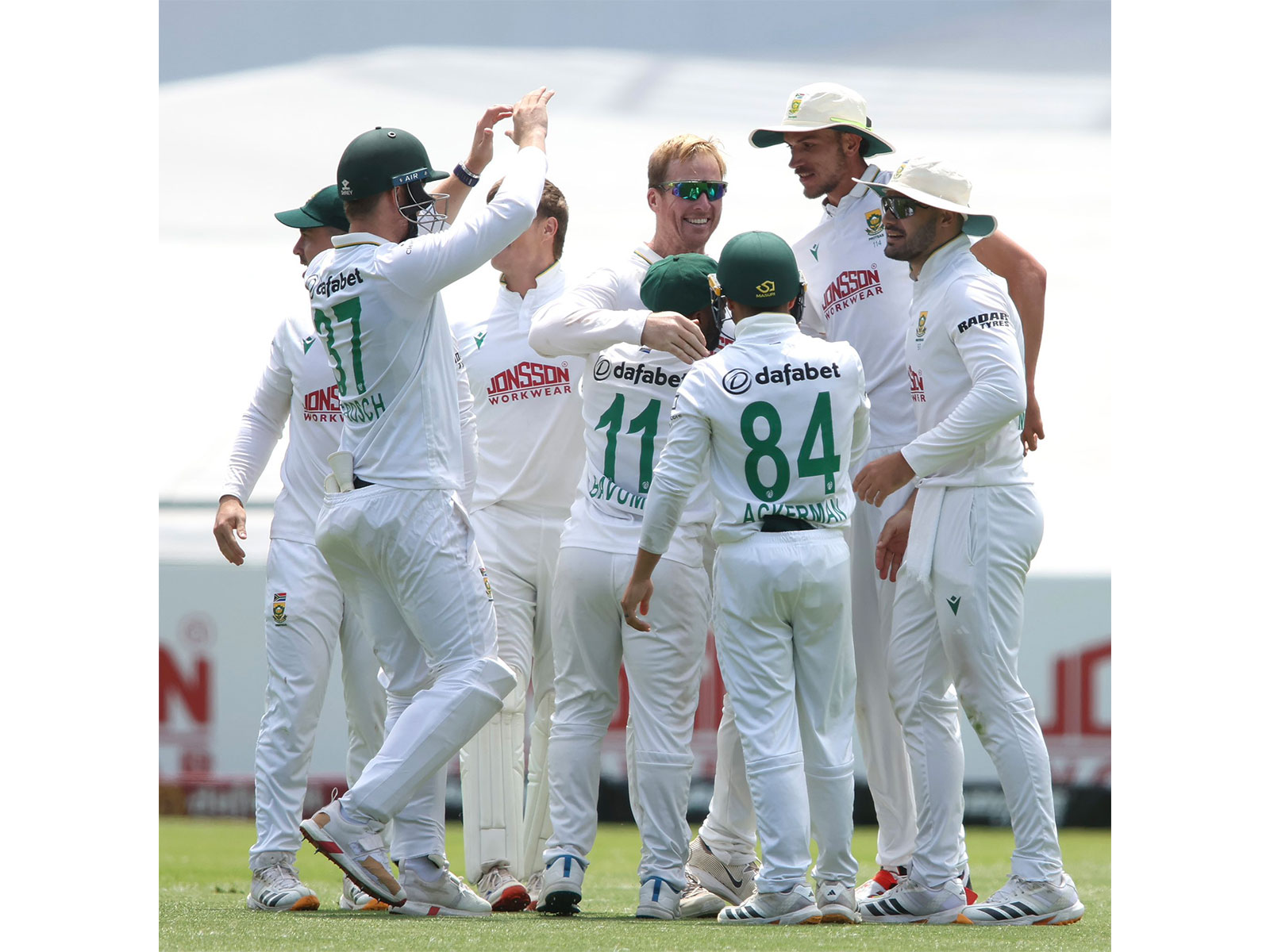 South Africa players celebrating (Photo: X/@ProteasMenCSA)