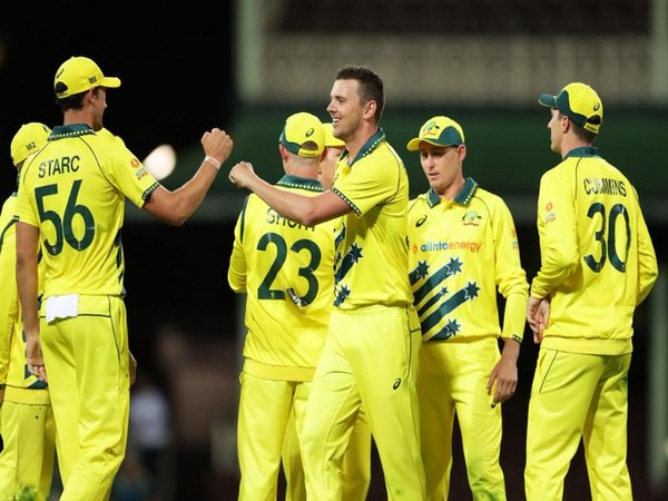 Australian team celebrating after taking 1-0 lead in the three-match ODI series. (Photo/ICC Twitter) Australian team celebrating after taking 1-0 lead in the three-match ODI series. (Photo/ICC Twitter)
