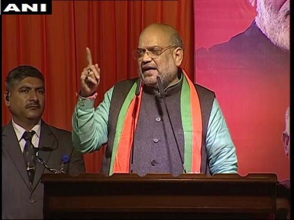 Union Home Minister and BJP leader Amit Shah addressing a rally in Delhi on Sunday. Photo/ANI Union Home Minister and BJP leader Amit Shah addressing a rally in Delhi on Sunday. Photo/ANI