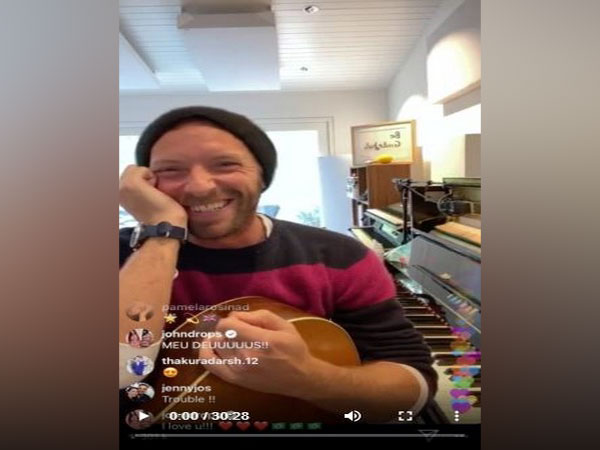 A still from the live performance by Coldplay front man Chris Martin on social media (Image courtesy: Instagram) A still from the live performance by Coldplay front man Chris Martin on social media (Image courtesy: Instagram)