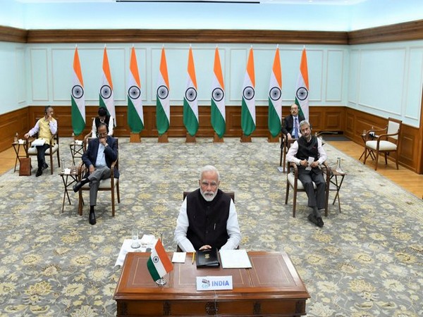 Prime Minister Narendra Modi, EAM S.Jaishankar, NSA Ajit Doval during the G20 leaders virtual summit on COVID-19 Prime Minister Narendra Modi, EAM S.Jaishankar, NSA Ajit Doval during the G20 leaders virtual summit on COVID-19