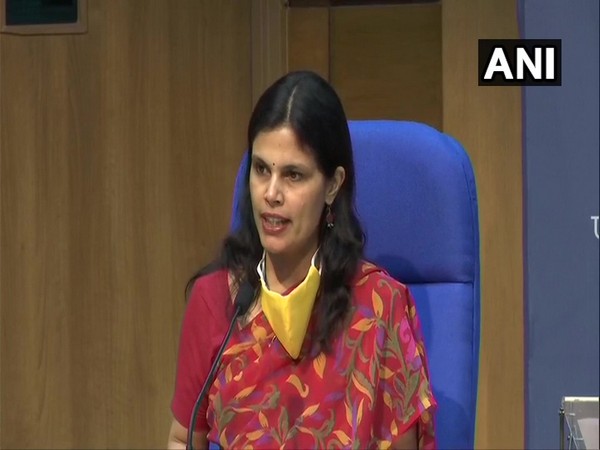 Joint Secretary of Ministry of Home Affairs, Punya Salila Srivastava addressing a press conference on Thursday. Photo/ANI