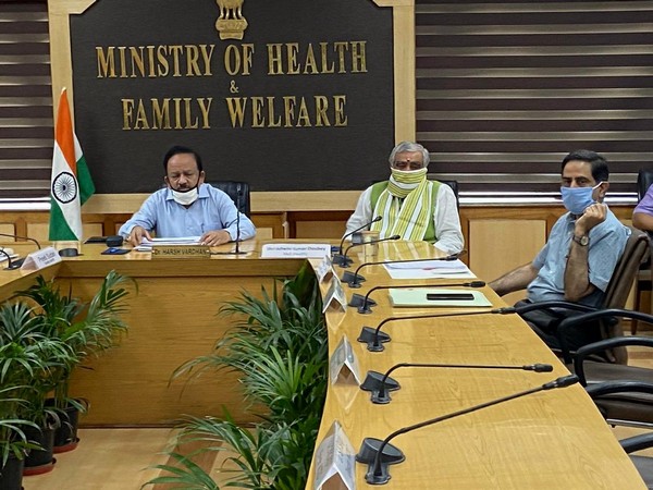 Union Health Minister Dr Harsh Vardhan and MoS Health and Family Welfare, Ashwini Choubey during the meeting (Photo/ANI) Union Health Minister Dr Harsh Vardhan and MoS Health and Family Welfare, Ashwini Choubey during the meeting (Photo/ANI)