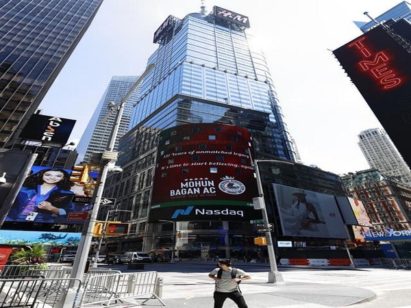 Mohun Bagan gets featured on NASDAQ billboard in New York (Photo/ Mohun Bagan Twitter)