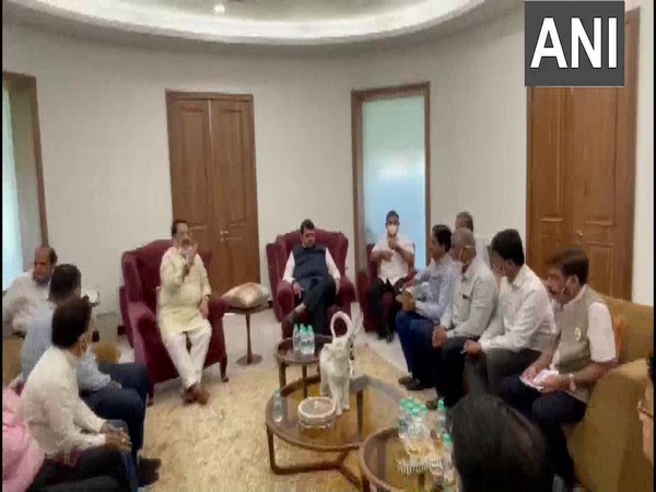 Former Maharashtra CM Devendra Fadnavis meeting with Trade Association representatives in Mumbai. (Photo/ANI) Former Maharashtra CM Devendra Fadnavis meeting with Trade Association representatives in Mumbai. (Photo/ANI)