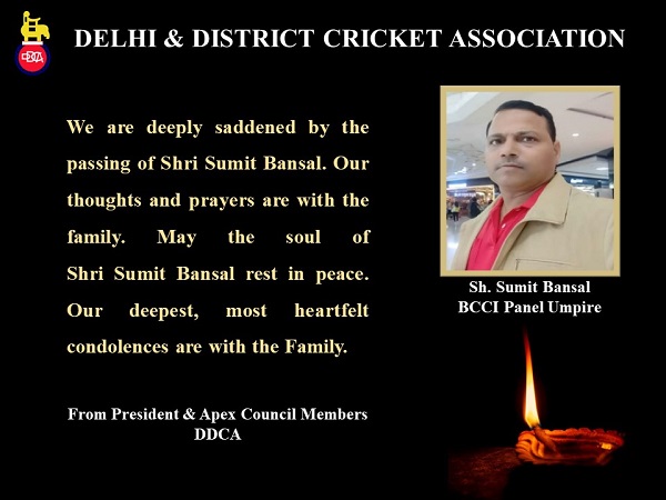 Sumit Bansal (Image: DDCA)