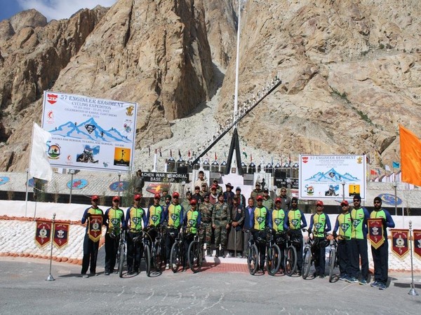 Cycling expedition from Siachen War Memorial (Photo/ANI)