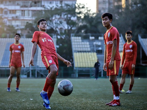 Indian Arrows players while practicing. (Photo/Indian Football Team Twitter) Indian Arrows players while practicing. (Photo/Indian Football Team Twitter)