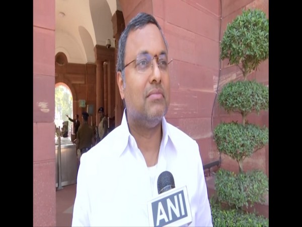 Karti Chidambaram speaking to ANI in the Parliament premises on Monday Karti Chidambaram speaking to ANI in the Parliament premises on Monday