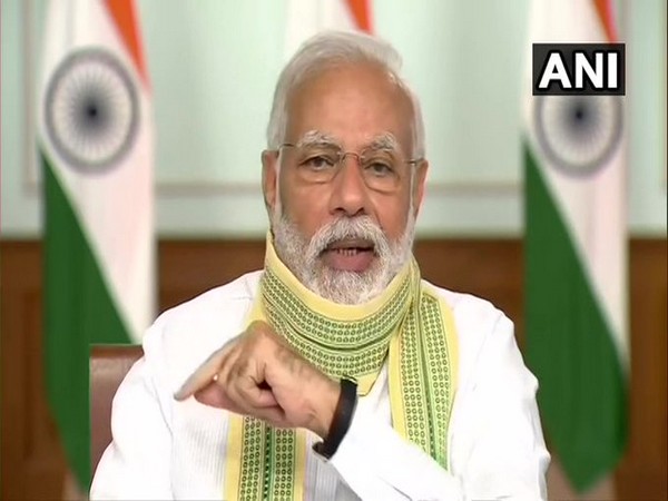 Prime Minister Narendra Modi interacting with Sarpanchs from across the nation via video conferencing on Friday.