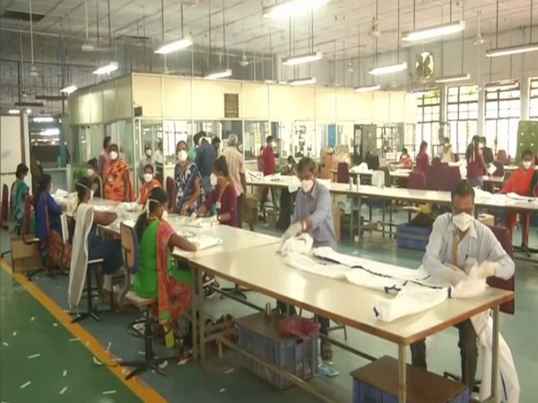 Ordnance Clothing Factory of Avadi is manufacturing PPE body coveralls for healthcare professionals. Photo/ANI Ordnance Clothing Factory of Avadi is manufacturing PPE body coveralls for healthcare professionals. Photo/ANI