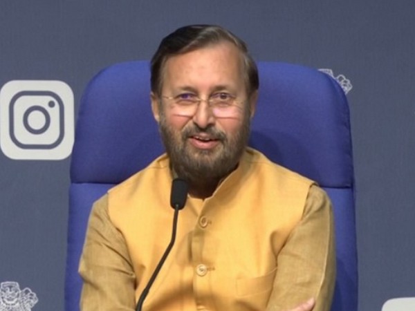Union Minister Prakash Javadekar interacted with officers through an audio bridge. Photo/ANI Union Minister Prakash Javadekar interacted with officers through an audio bridge. Photo/ANI
