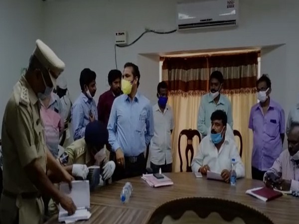 Andhra Pradesh Transport Minister Perni Venkatramaiah during the review meeting with officials in Machilipatnam on Wednesday. Photo/ANI