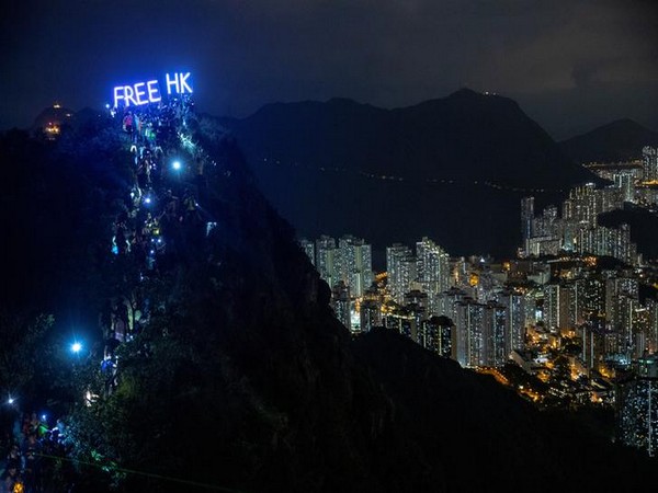 Anti-government protesters gather at Lion Rock, in Hong Kong Anti-government protesters gather at Lion Rock, in Hong Kong