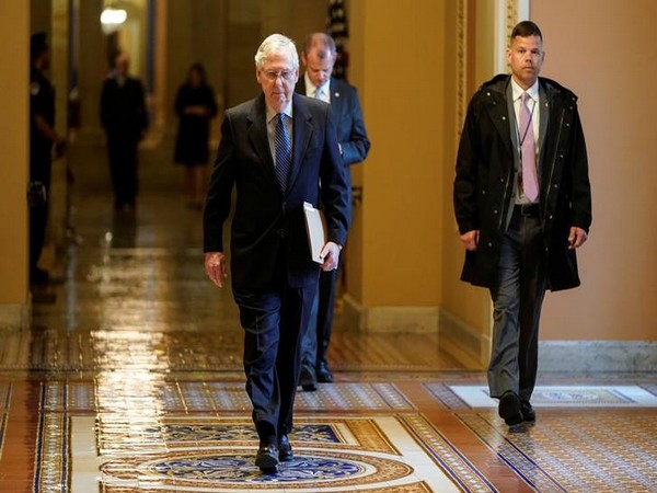 Senate Majority Leader Mitch McConnell (R-KY) arrives during negotiations on a coronavirus disease. Senate Majority Leader Mitch McConnell (R-KY) arrives during negotiations on a coronavirus disease.