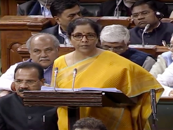 Finance Minister Nirmala Sitharaman speaking in parliament on Saturday. photo/ANI Finance Minister Nirmala Sitharaman speaking in parliament on Saturday. photo/ANI