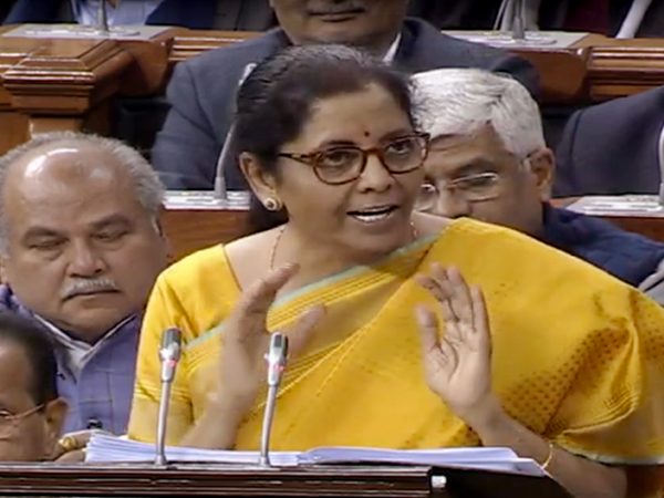 Finance Minister Nirmala Sithraman presenting the Union budget on Saturday. Photo/ANI Finance Minister Nirmala Sithraman presenting the Union budget on Saturday. Photo/ANI