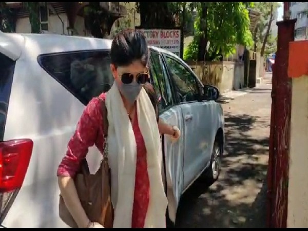 Actress Sanjana Sanghi reaches for questioning by Mumbai Police on Tuesday. Photo/ANI Actress Sanjana Sanghi reaches for questioning by Mumbai Police on Tuesday. Photo/ANI