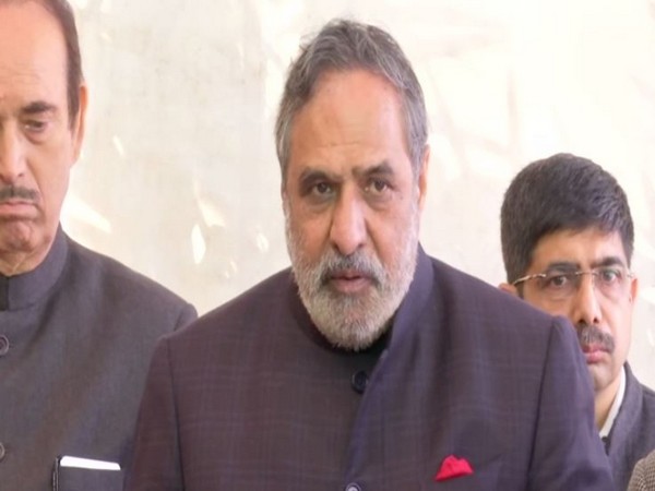 Congress leader Anand Sharma talking to media after the Joint Session of Parliament at the Budget Session. Congress leader Anand Sharma talking to media after the Joint Session of Parliament at the Budget Session.