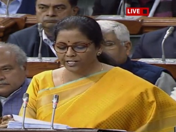 Finance Minister Nirmala Sitharaman in Parliament on Saturday. Photo/ANI Finance Minister Nirmala Sitharaman in Parliament on Saturday. Photo/ANI