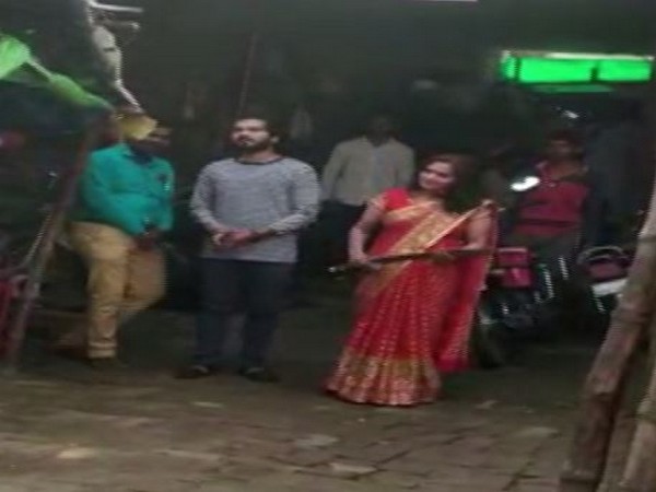 Self-styled godwoman brandishing sword in Uttar Pradesh. Photo/ANI Self-styled godwoman brandishing sword in Uttar Pradesh. Photo/ANI