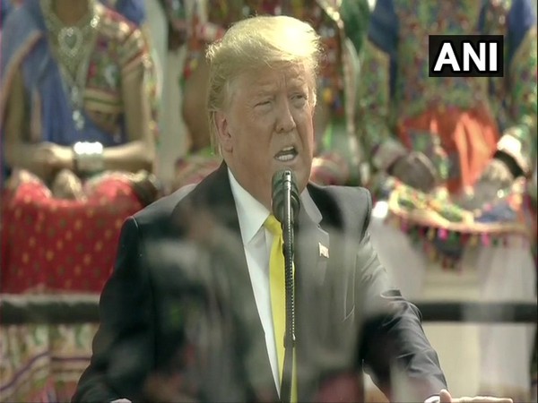 US President Donald Trump addressing at the Motera Stadium on Monday US President Donald Trump addressing at the Motera Stadium on Monday