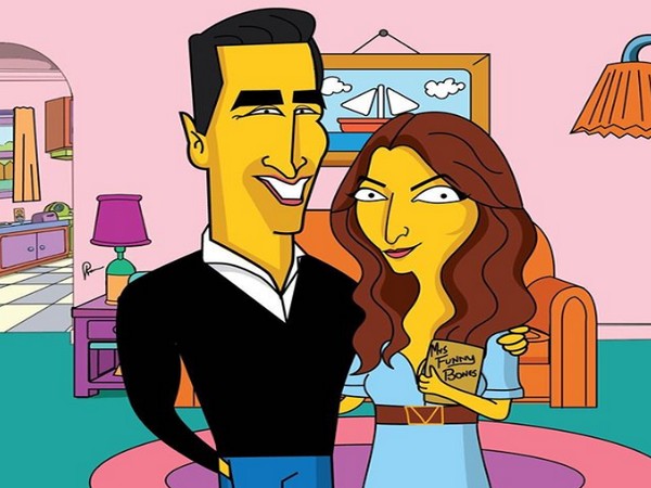 Cartoon picture of Twinkle Khanna and Akshay Kumar (Image courtesy: Instagram) Cartoon picture of Twinkle Khanna and Akshay Kumar (Image courtesy: Instagram)