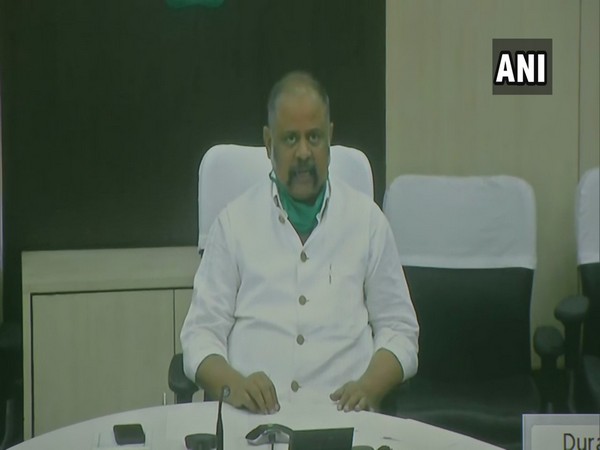 West Bengal Chief Secretary Rajiva Sinha addressing a press conference in Kolkata on Thursday. Photo/ANI