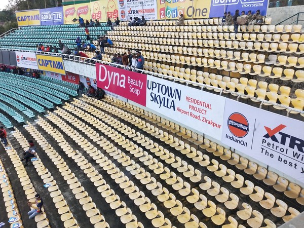 Low attendance during the first ODI match between India and South Africa at HPCA Stadium. Low attendance during the first ODI match between India and South Africa at HPCA Stadium.