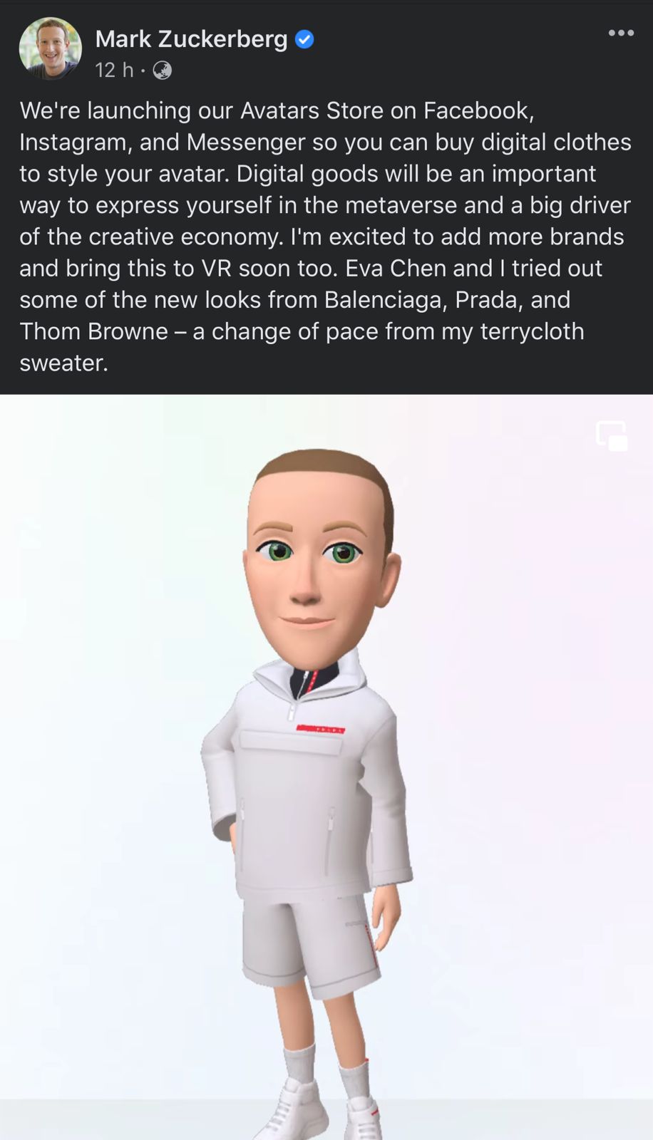 New Update: Now you can dress your Avatars in designer outfits on Meta!