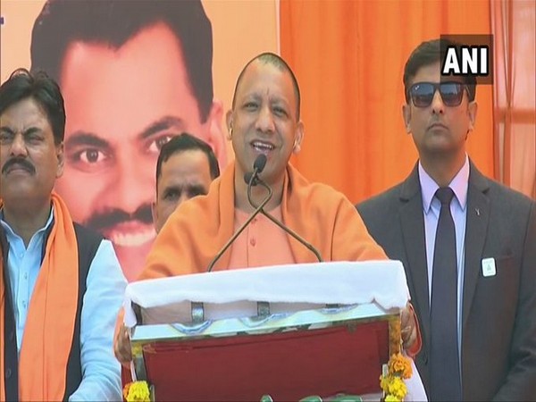 Uttar Pradesh CM Yogi Adityanath addressing a rally in Delhi on Monday. Photo/ANI Uttar Pradesh CM Yogi Adityanath addressing a rally in Delhi on Monday. Photo/ANI