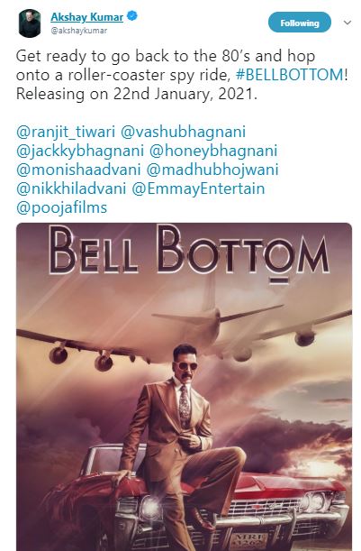 Shooting A Film Felt Impossible But Bell Bottom Is Complete. Akshay  Kumar's Unparalleled Swag In New Poster