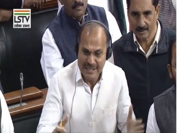 Adhir Ranjan Chowdhury speaking in Lok Sabha on Monday. Adhir Ranjan Chowdhury speaking in Lok Sabha on Monday.