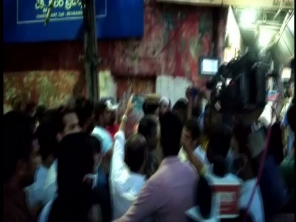 Clash erupts between AIMIM and Congress workers during their visit to flood effected area in Hyderabad on Sunday. Photo/ANI Clash erupts between AIMIM and Congress workers during their visit to flood effected area in Hyderabad on Sunday. Photo/ANI